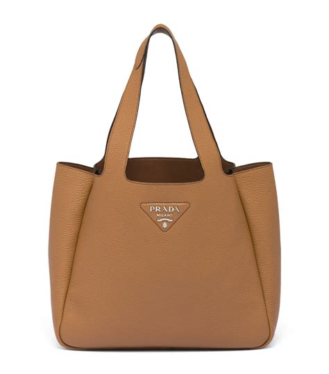 prada brown leather tote pre owned|prada denim tote.